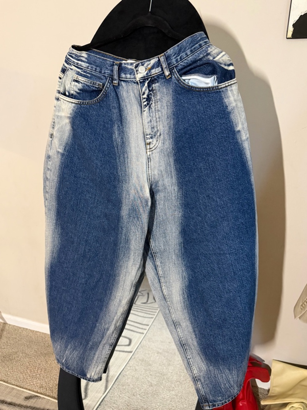 ASOS Blue Washed Denim Jeans with Contrast Stitching